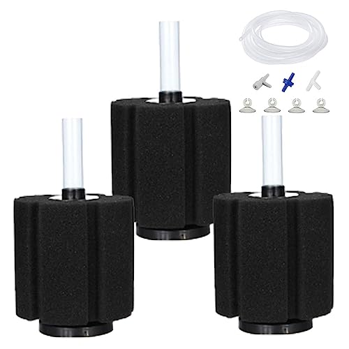 Bio Sponge Filter for Betta Fry Aquarium Fish Tank Up to 60 Gallon Each, 3-Pack (L)