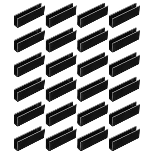 uxcell 24Pcs Plastic Glass Connector, 180 Degree Glass to Glass Clamp for 6mm Thick, Fixing Bracket Rimless Clip Holder for Aquarium Fish Tank Display Shelves, (6mm, Black) - size: 6mm