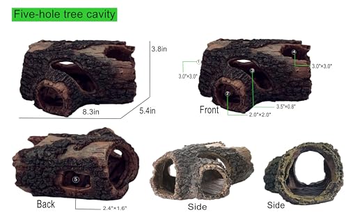 Beard Dragon,Lizard and Reptile Hide,Fish Tank Accessories Hides,Aquarium Decor for Betta Fish,Shrimp,Hermit Crabs,Spiders,Mice,Leopard Geckos,Toads and Frogs (Brown, m)