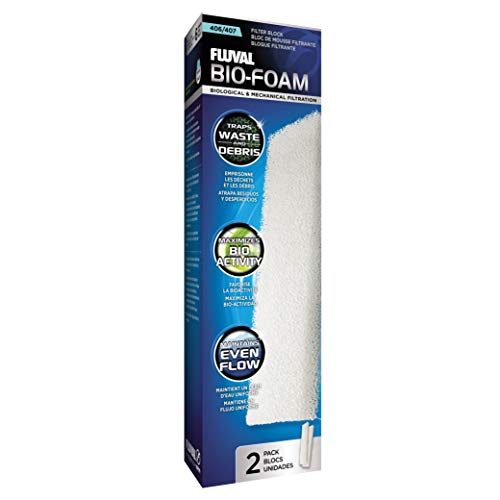 Fluval Foam Filter Block, Replacement Filter Media for Fluval 404, 405, 406 and 407 Aquarium Filters, 2-Pack, A226