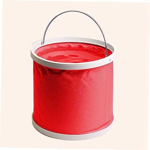 Gatuida Portable Folding Water Bucket Collapsible Container for Camping Hiking Fishing and Outdoor Activities Red - color: Red