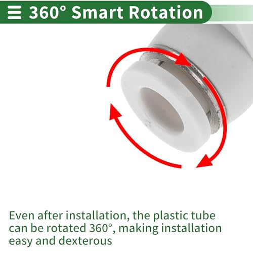 Push to Connect Air Fittings 1/4" Air Flow Control Valve Plastic 5 Pcs White Silver Tone - size: 6mm/1/4"