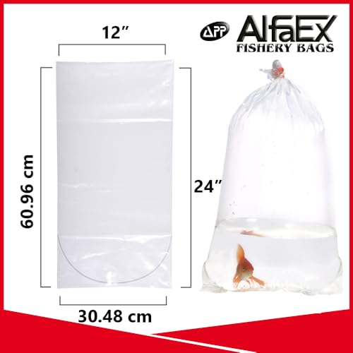 Fishery Bags 12 Inches Leak Proof Rounded Bottom Corners Clear Plastic Fish Bags for Marine and Tropical Fish Transport. (12" x 24" / 50 Pack / 2.25 Mil) - size: 12" x 24" / 50 Pack / 2.25 Mil