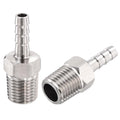 2 Pack Stainless Steel Hose Barb to g Male Adapter, 6mm Barb x 1/4" g Male for Industrial, Automotive, Fluid Transfer, Home Gardening, and Water Treatment - size: 6mm Barb To 1/4" G Male