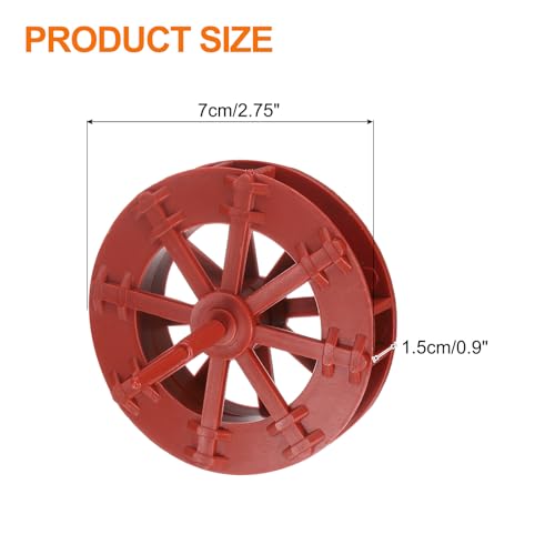 uxcell 2 Pcs Fountain Water Wheel, 2.75 Inch Desktop Fortune Statue Aquarium Wheels Decor Water Fountains Wheel Red - color: Red, size: 2.75 Inch