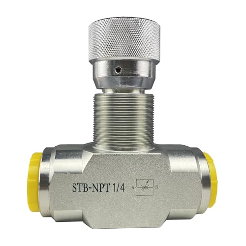 Hydraulic Flow Control Needle Valve 1/4 Inch Throttle Check Valve NPT 5800PSI Two Way For Hydraulic Oil Gas - size: 1/4