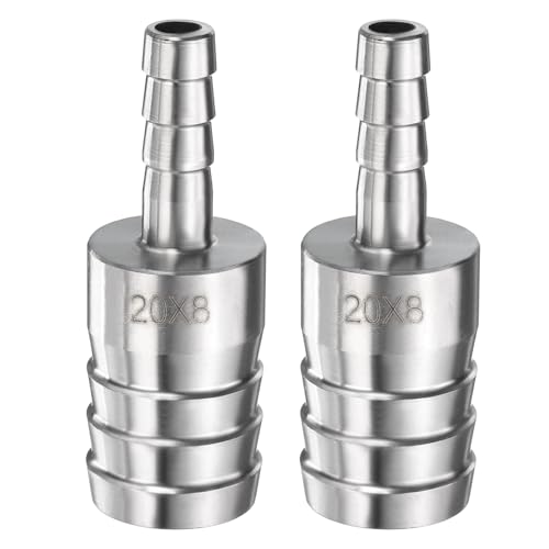uxcell 13/16" to 5/16" Hose Barb Reducer Pipe Fitting 304 Stainless Steel Adapter Fluid Exchanger Connector for Water Oil Fuel Gas Pipe Connections 2pcs - size: 13/16" to 5/16"