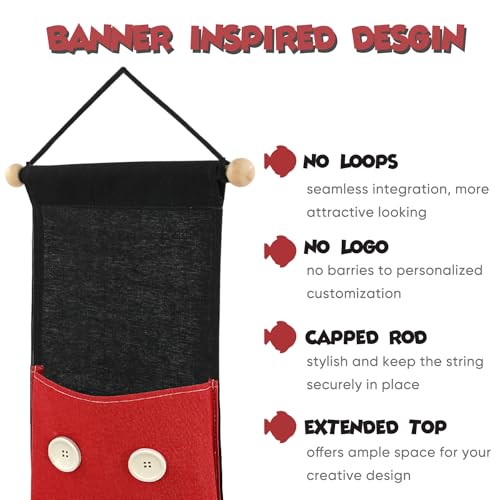 RUNROLE 8 Inch Narrow Fish Extender to Right Fit the Cabin Door - 1, 2, 3, 4 Pocket Hanging Storage Organizer, Easily Customize, 2026 & 2027 FE for Gift Exchanges and Pixie Dust, Cruise Essentials - size: 2 Pockets
