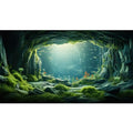 Underwater Cave Aquarium Background Under The Sea World Large Rock Fish Tank Background Aquatic Plant Lush Green Moss Reptile Tank Backgrounds Cave Landscape Reptile Enclosure Background 24x12in - color: Bright Green, size: 24(W)x12(H)inches/ 60(W)*30cm(H