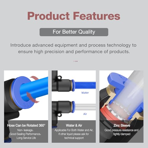 SNS Elbow 1/4 inch Tube OD Push to Connect Tube Fittings Push Lock SPV-1/4 (Pack of 10) - size: SPV-1/4