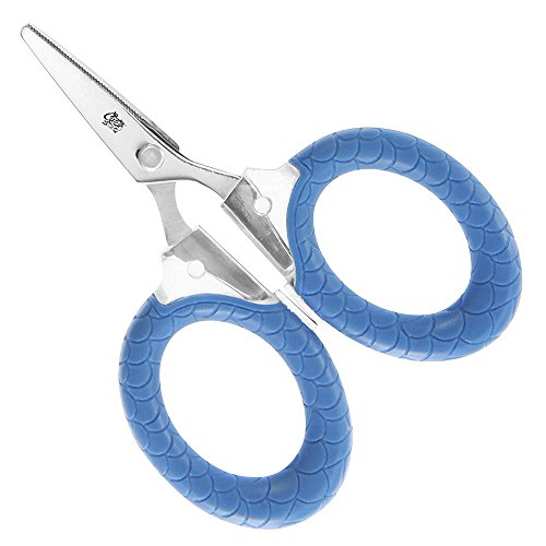 CUDA 3" Micro Scissors Durable Fishing Braid, Mono & Fluorocarbon Cutter for Saltwater & Freshwater with Dual Serrated Blades & Oversized Non-Slip Comfort Bows - size: 1 Count (Pack of 1)