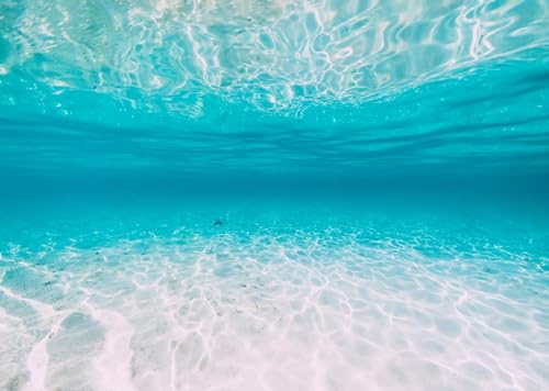 BELECO 5x3ft Fabric Underwater Backdrop Blue Deep Sea Ocean Waves Seabed Sand Sunlight Rays, Under The Sea Background Aquarium Backdrop Undersea Party Decorations Baby Shower Birthday Photo Prop