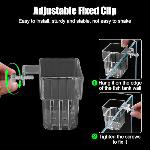 MiOYOOW Aquarium Plant Holder, Hanging Fish Tank Plant Pot Transparent Aquarium Planter Cup for Aquarium Plants Decorations - color: 2pcs