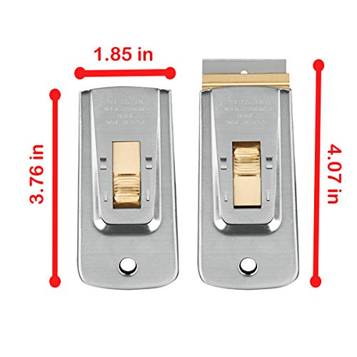 Razor Blade Scraper Tools (Set of 1), Window Scraper, Glass Cooktop Scraper & Paint Scraper, Car Decal, Sticker and Glue Remover Razor Holder with 5 Replaceable Single Edge Blades