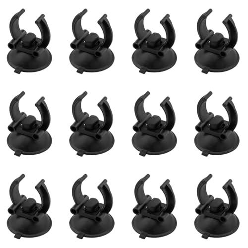 Aquarium Suction Cups Heater Suction Cup with Clamp for Aquarium Heaters Piping Hoses Plant Fish Tanks 12PCS