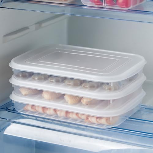 Yardwe Pe Soft Lid Stackable Refrigerator Storage Containers for Seafood, Fish, and Meat, Large Fridge Food Keeper Box with Airtight Seal for Cold Storage