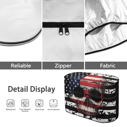 American Flag Skull Travel Trailer Cover Heavy Duty RV Camper Propane Tank Cover Fits 20LB Dual Propane Tanks Easy to Install - color: American Flag Skull, size: Small-Double 20LB