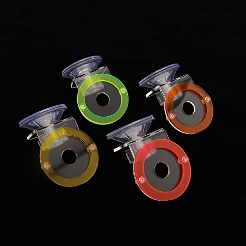 kcrygogo Coral Frag Holder Acrylic Coral Rack with Powerful Suction Cup Suitable for Household Fish Tanks (4pcs Fluorescent Four-Color Single-Hole Acrylic Stand)