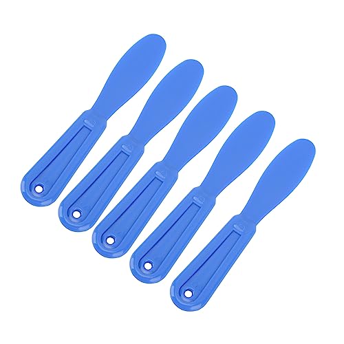 5pcs Straight Spatula,Plastic Plaster Spatulas Mixing Knife for Alginate Plaster Materials (Dark Blue)