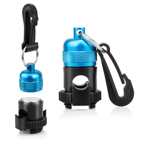 2PACK Scuba Regulator Hose Holder, Magnetic Adjustable Octopus Holder Octo Tank Retainer with Clip, Installs to Your BCD Easily! - color: Blue