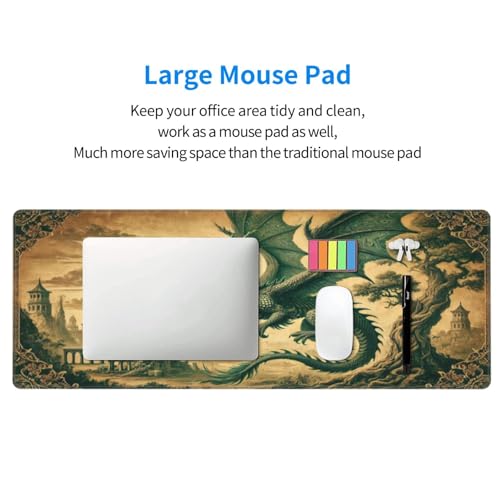 Dragon Mouse Pad XL Large Mousepad Non Slip Rubber Base Desk Mat for Laptop Computer Gaming 31.5" X 12" - color: Dragon