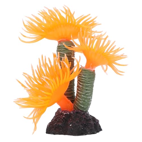 Balacoo Artificial Aquarium Coral Ornament: Resin Coral Reef Decor for Aquarium Landscape, Betta Fish Tank Plants Decor (Orange, 3.1 Inch)