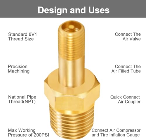 GODESON 1/4" NPT Tank Valve, Anti-Corrosion Brass Schrader Valve with 1/4" Male NPT,Using with Air Compressor Tanks with Sealing Caps (Pack of 2) - style: 1/4"NPT(Pack of 2)