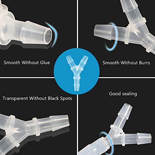 5/16" Hose Barb Fitting Equal Barbed Y Shaped 3 Way plastic Tubing Joint Splicer Mender Adapter Union for Oxygen Tubing Pipe Household Fuel Gas Liquid Air (Pack of 4) - size: 5/16 Inch