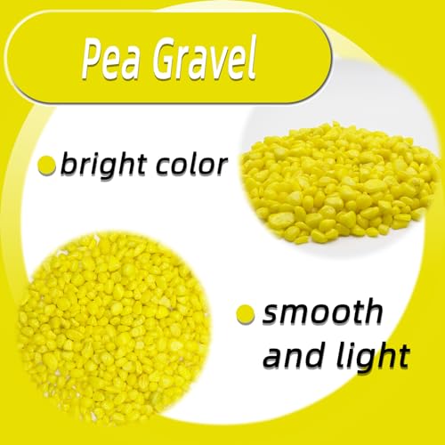 Yellow Pebbles for Crafts, 0.9 Pound Natural Polished Aquarium Gravel, Decorative Pebbles for Indoor Plants, Turtle Tank, Vase, Succulents Cactus, Garden Landscaping - color: Yellow