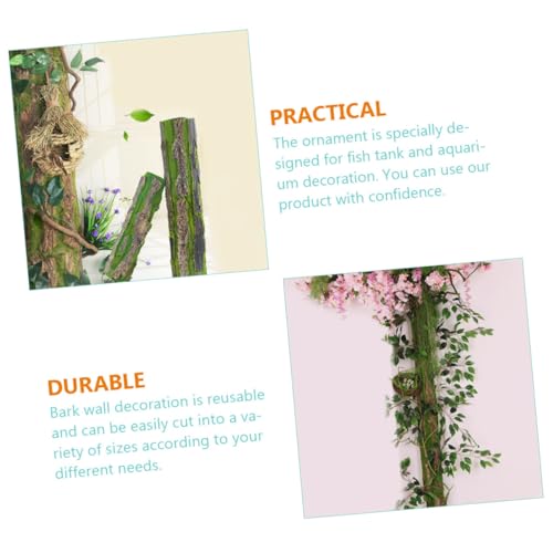 Lifelike Aquarium Bark Background Decoration, Simulated Tree Bark Board Cable Ties, 30x50cm Reptile Tank and Fish Tank Scenic Habitat for Tortoise and Bearded Dragon Terrariums