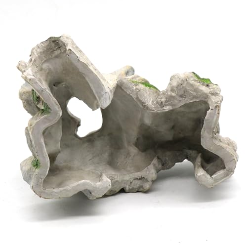 relaqcc Reptile Cave Hideout Tank Accessories Decorations, Aquarium Hideaway Cave Fish Tank Decorations for Amphibians, Betta Fish, Shrimp, Lizards, Leopard Gecko