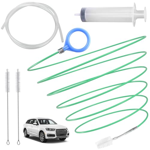 Auto Sunroof Drain Cleaning Tool, 120 Inch Flexible Tube Cleaning Brush with Pipe Cleaning Brush, Syringe Hose, and Syringe Soft Drain Brush, Car Sunroof Drain Cleaner for Drains, Sewers, Windshields - size: 120 Inch kits