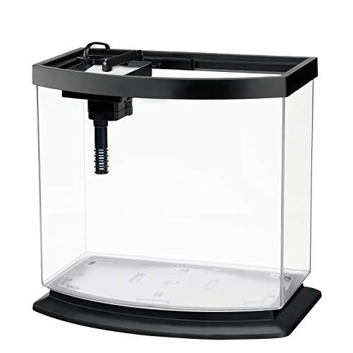Aqueon LED MiniBow Small Aquarium Fish Tank Kit with SmartClean Technology, Black, 2.5 Gallon - color: Black, size: 2.5 Gallon