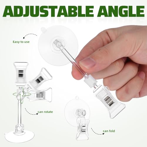LIOOBO Aquarium Suction Cup Clips 3-Pack Adjustable Fish Tank Veggie Clips Air Pump Holder Clips for Secure Attachment and Versatile Aquarium Accessories
