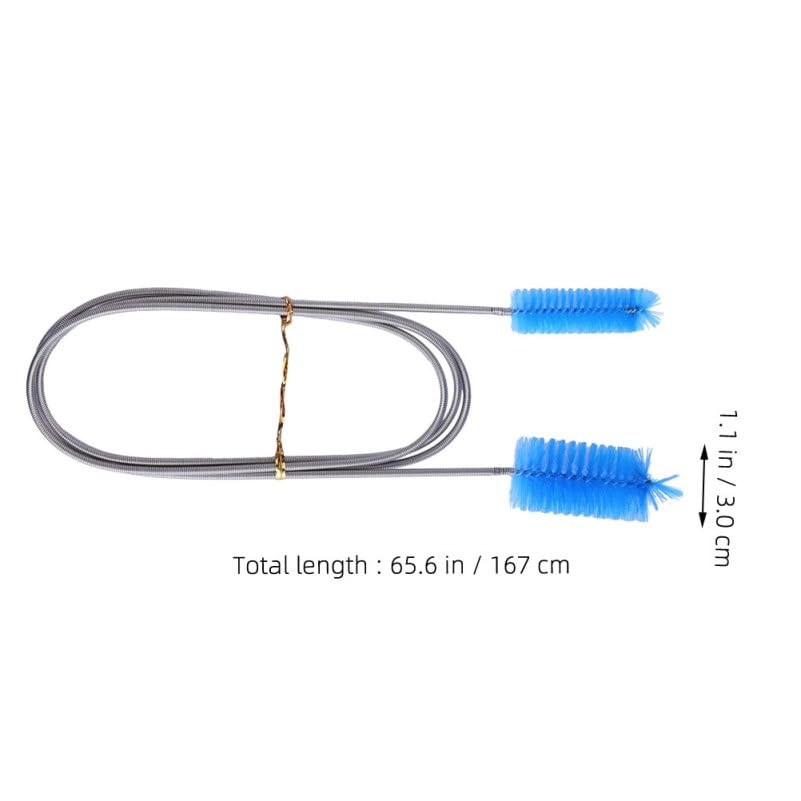 ABOOFAN 2pcs Flexible Aquarium Cleaning Brush, 65 Inch Double Head Long Hose Pipe Cleaner for Lab, Fish Tank, Aquarium Filter