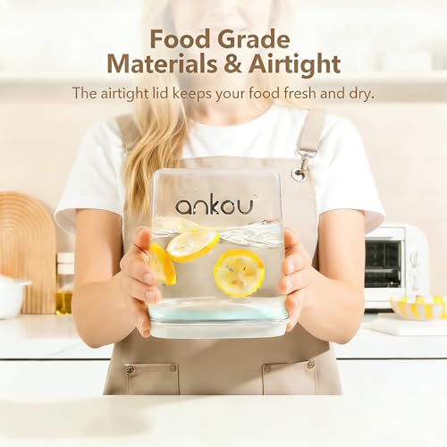 Ankou 2 Pack Airtight Dog Food Storage Containers, 2.8 QT Each, One-Touch Pop Lids, BPA-Free | Clear Stackable Canisters for Pet Food & Cat Treats - color: 2.8 Qt x 2