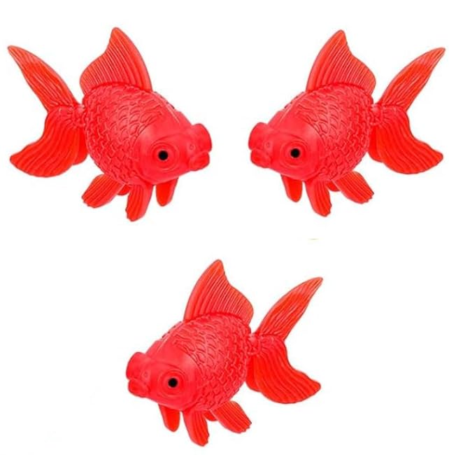3 Pcs Red Fake Floating Fishes Plastic Fake Goldfish Artificial Aquarium Fishes Colorful Realistic Artificial Moving Fish Ornament Decorations for Aquarium Fish Tank, Aquarium Décor - color: Red