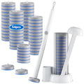 Spreezy Disposable Toilet Brush Set, Touch-Free Toilet Wand Kit with 54 Refills & Holder, Disposable Toilet Bowl Brush