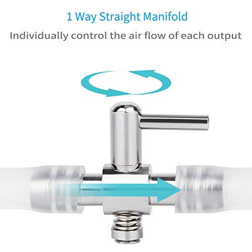Pawfly 6 PCS 1-Way Aquarium Air Flow Control Lever Straight Valve Distributor Splitter for Fish Tank - color: 1-Way