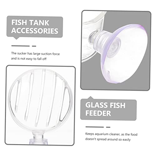 GALPADA 2 Pcs Red Worm Feeding Cups for Aquarium Glass Fish Feeder Suction Cups for Shrimp and Fish Bait Sturdy Feeding Dish