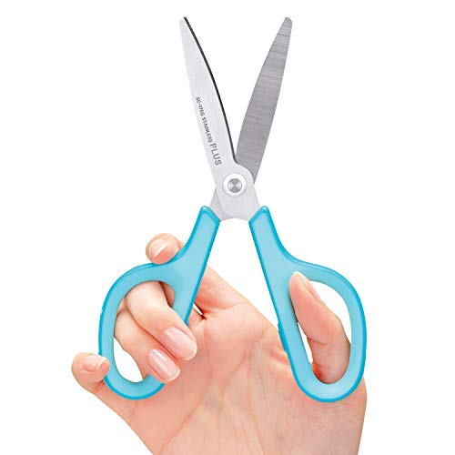 Plus Fit Cut Curve Scissors, Small, Blue