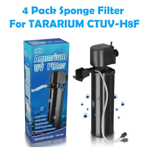 TARARIUM CTUV-H8F JUP-03 Aquarium Filter Replacement Filters Sponge 4 Pack COOSPIDER JUP03 CTUV-H8F