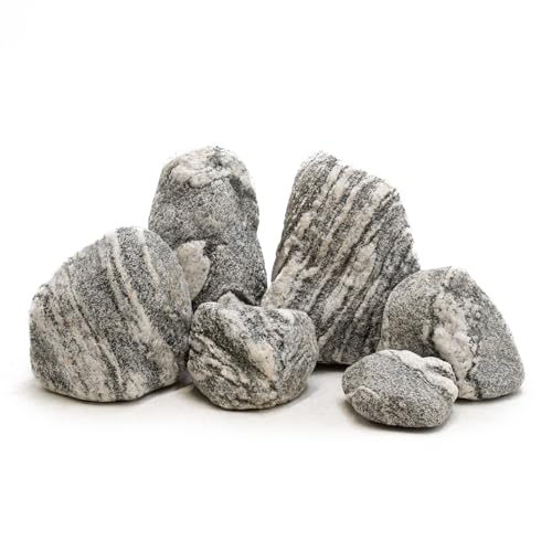 Natural Fish Tank Stones Aquarium Rocks 10lb Silver Seiryu Rock for Aquascaping, Terrariums, Bonsai, Garden Landscaping & Reptile Habitats(2-7inch 5-6Pcs) - size: 10lb (2-7inch)