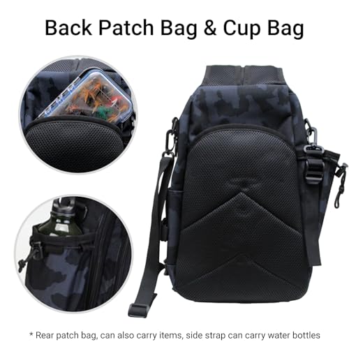 Lightweight Fishing Tackle Backpack Professional Water-Resistant All-in-One Rod Holder & Gear Storage - color: Scorpio Camouflage
