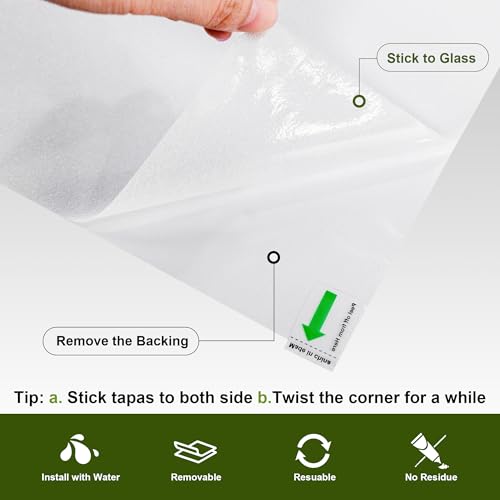 Frosted Glass Window Privacy Film, Embossed White, 17.5"x78.7" - color: Frosted, size: 17.52"x78.7"