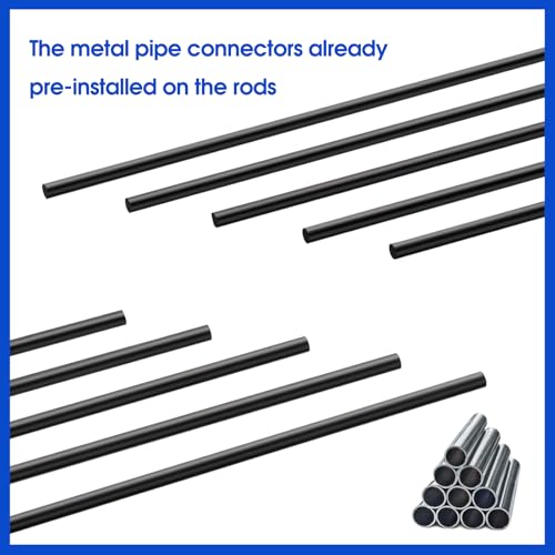 Universal Trampoline Fiber Glass Rods to Replace The Top Ring of Net Enclosure, Fiberglass Poles for 12/14/15Ft Frame with Tube Caps, Not for The Plastic T Connector - size: For 12FT Trampoline Frame