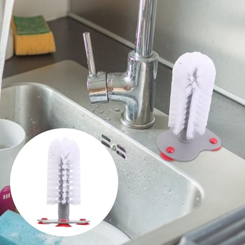 minkissy Turtle Brush with Suction Cup for Aquarium Soft Bristle Scrubber for Turtle Shell Cleaning and Back Scratching Red Suction Pad for Reptile Health