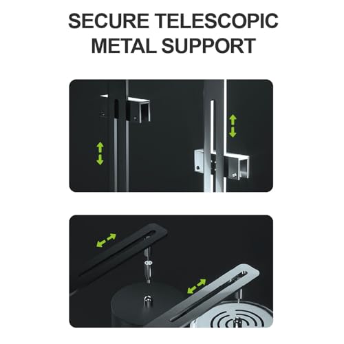 Aquarium Light Riser, Aquarium Light Bracket, Aluminum Alloy High Adjustable Aquarium Light Holder,Fish LED Aquarium Light Stand for Hanging Lamp (Black) - color: Black