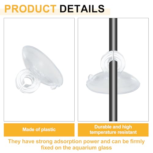 uxcell 20Pcs Aquarium Suction Cup Clips, 5mm Airline Tube Holders Clamps Cup Holder Sucker Tube Suckers for ID Airline Tubing Fish Tank, Clear