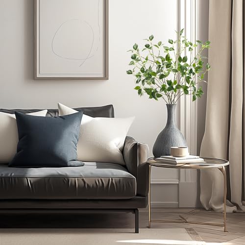 Artificial Plants Greenery Eucalyptus Stems Branches Plant for Home Decor，Faux Rustic Ficus Leaf Floral for Indoor Table Bathroom Bedroom Kitchen Decoration,Real Plastic Eucalytus Wedding Dcor（4PCS) - color: 32""green 4pcs